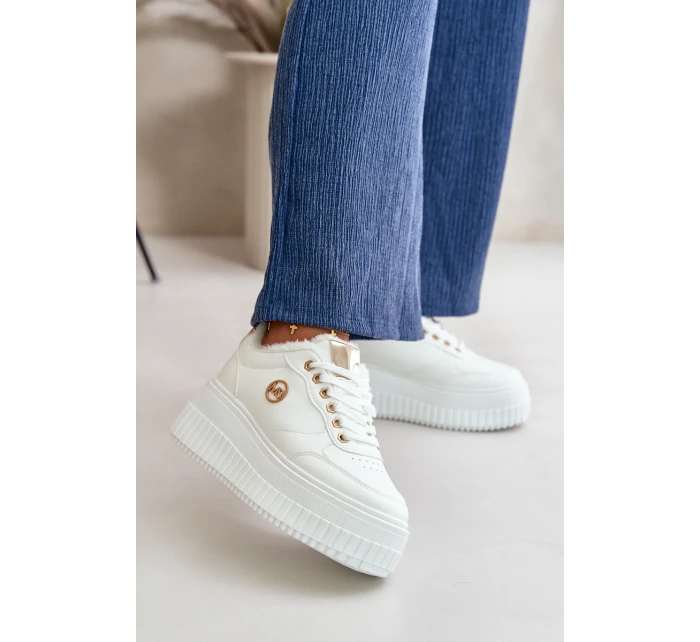 Tenisky Sportovní Boty Dámské Zateplené Na Masivní Podešvi Bílé model 21668392 - Boto Tenisky Sportovní Boty Dámské Zateplené Na Masivní Podešvi Bílé model 21668392 - Boto