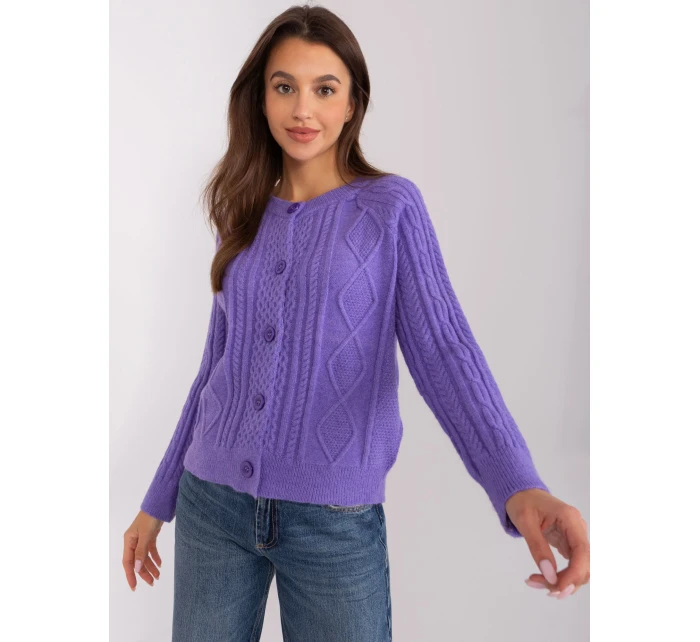 Sweter AT SW fioletowy model 18959471 - FPrice Sweter AT SW fioletowy model 18959471 - FPrice