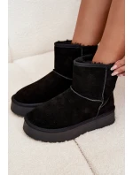 Dámske snežnice Privine na platforme z prírodného semišu - čierne