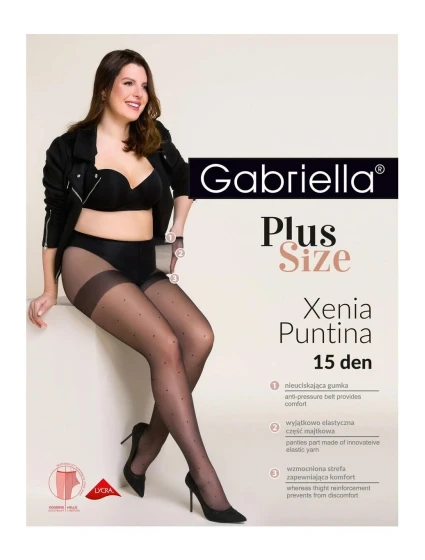 Dámské punčochové kalhoty  Plus Size Code Černá vzor  model 21748031 - Gabriella