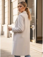 dámský oversize kabát dlouhý béžový Dstreet model 21981934 - FashionStreet dámský oversize kabát dlouhý béžový Dstreet model 21981934 - FashionStreet