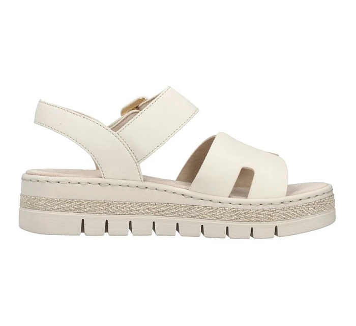 Béžové dámske sandále na platforme Rieker V4952-60