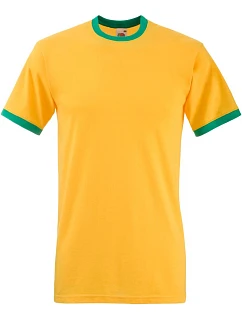 Tričko Fruit of the Loom Ringer T Racerback 16.1168 slnečnica/kelly zelená