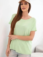 Dámska viskózna blúzka oversize s krátkymi rukávmi a okrúhlym výstrihom