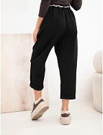 Kalhoty dámské z model 22403073 volné s vázáním černé - K-Fashion