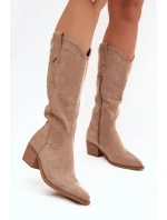 Kozačky Kovbojky Dámské Khaki model 21821835 - Boto Kozačky Kovbojky Dámské Khaki model 21821835 - Boto