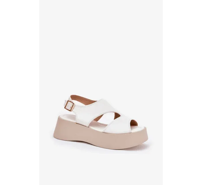 Dámske sandále na platforme 5227 Ecru s béžovou - Ideálna obuv Dámske sandále na platforme 5227 Ecru s béžovou - Ideálna obuv