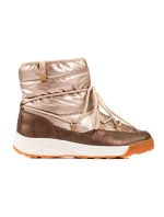 Pekné dámske snežnice zlaté bez podpätku Pekné dámske snežnice zlaté bez podpätku