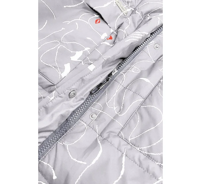 Dámska vzorovaná sivá bunda (7720)