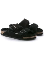 Dámské zateplené žabky s ovčí vlnou Arizona VL Black semišová kůže regular wide dámské model 20693883 - Birkenstock