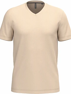 Kariban K 357 Pánske tričko s výstrihom do V 20.K357 light sand