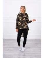 Mikina moro s dlhým chrbtom khaki+hnedá Mikina moro s dlhým chrbtom khaki+hnedá