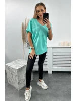 Bavlněná halenka s model 18753521 mint - K-Fashion
