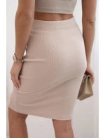 Dámská model 21774813 sukně s knoflíky kostkovaná béžová - K-Fashion Dámská model 21774813 sukně s knoflíky kostkovaná béžová - K-Fashion