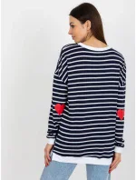 Dámska mikina LO BL LK 236.27X biela a tmavo modrá - FPrice Dámska mikina LO BL LK 236.27X biela a tmavo modrá - FPrice