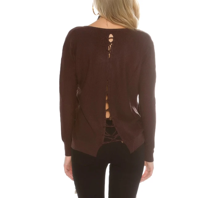 Módny sveter 8507 so šnúrkami - Koucla Módny sveter 8507 so šnúrkami - Koucla