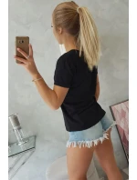 Dámska grafická blúzka čierna