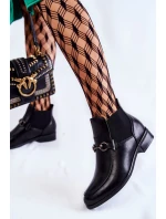 Kožené dámské ploché boty černé model 21601229 - VINCEZA