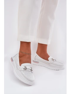 baleríny z přírodní kůže  bílé model 21686565 - VINCEZA