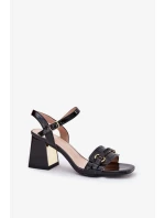 Dámske lakované sandále na kolene - čierne Mevonelle Dámske lakované sandále na kolene - čierne Mevonelle