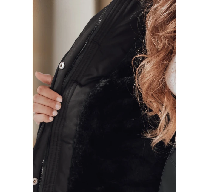 Dámská zimní bunda parka s kožešinou černá Dstreet model 21991636 - FashionStreet