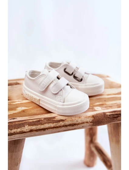 Dětské kožené tenisky na suchý zip BIG STAR model 21594866 Bílá - Big Star Shoes