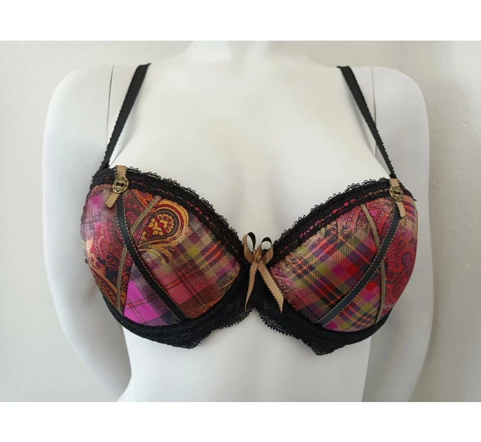 Vystužená podprsenka s kosticou Flamenco čierno-ružová - Hamana