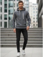 Pánská šedá mikina s kapucí model 21994683 - Dstreet Pánská šedá mikina s kapucí model 21994683 - Dstreet