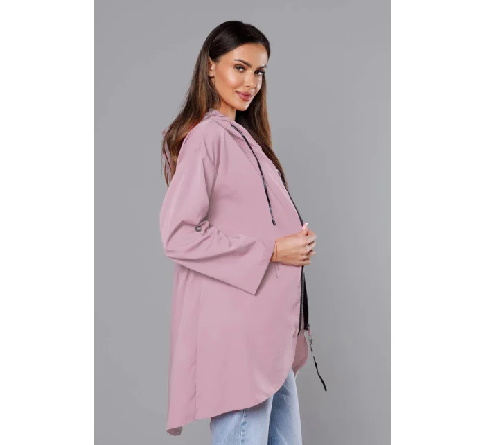 Tenký asymetrický dámský přehoz přes oblečení ve špinavě růžové barvě model 18001559 - S'WEST