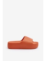 Damskie Klapki Na Grubej Podeszwie Pomarańczowe Oreithano Damskie Klapki Na Grubej Podeszwie Pomarańczowe Oreithano