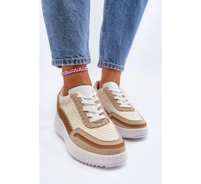 Dámské tenisky na platformě béžové model 21650631 - Boto