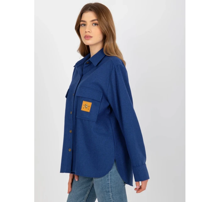 Dámska košeľa LK KS 509164.11 tmavo modrá - FPrice