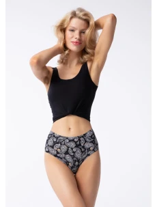 Dámske nohavičky Paisley Simple Brasil Maxi Black so vzorom - Julimex