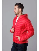 Červená pánska prešívaná bunda s kapucňou (HM112-5) Červená pánska prešívaná bunda s kapucňou (HM112-5)