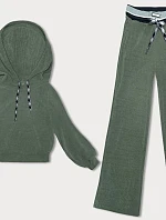 Dámska pruhovaná olivová súprava (AMG-341A)