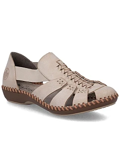 Skórzane damskie beżowe model 22087176 - Rieker