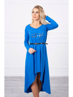 Šaty s ozdobným pásikom a nápisom cornflower blue