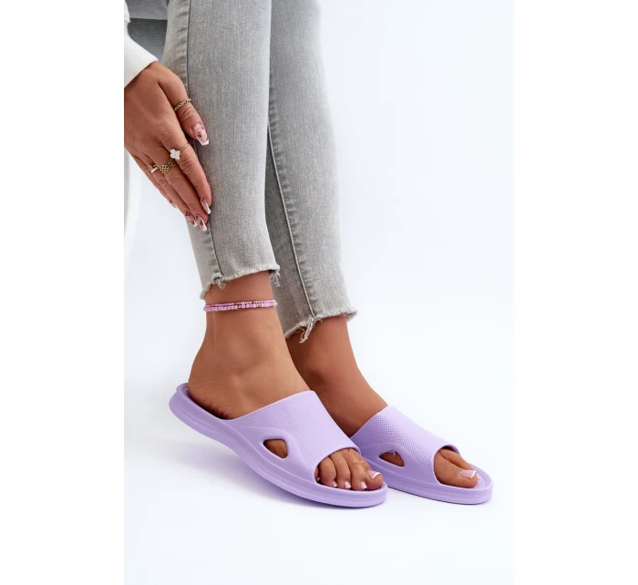 Klasyczne Klapki Damskie Fioletowe Juniria
