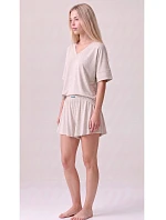 Pyžamo Luna 1313 S–XL s dlhými rukávmi, béžové