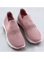 Ružové azúrové dámske topánky so zirkónmi (C1057)