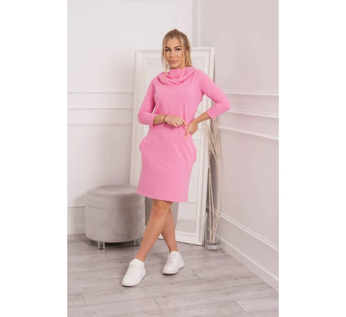Šaty s kapucňou a vreckami svetlo ružové Šaty s kapucňou a vreckami svetlo ružové