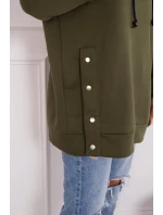 Zateplená mikina se zapínáním na druky khaki