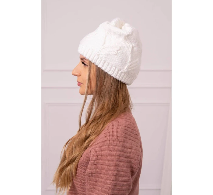 dámská čepice bílá model 18752439 - K-Fashion dámská čepice bílá model 18752439 - K-Fashion
