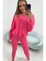 model 18752912 sada mikina + top + legíny malinová - K-Fashion model 18752912 sada mikina + top + legíny malinová - K-Fashion