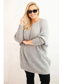 Dámský svetr Plus Size s  šedý model 21397625 - K-Fashion