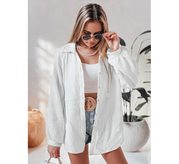Dámská mušelínová košile oversize bílá Dstreet model 21989186 - FashionStreet