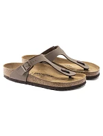Pánské šedé žabky Birkenstock Gizeh Birko-Flor Nubuck Stone regular wide (43391) dámské