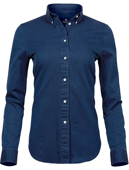 Tee Jays TJ 4003 Džínsová blúzka s keprovým vzorom a dlhými rukávmi 18.4003 indigo blue Tee Jays TJ 4003 Džínsová blúzka s keprovým vzorom a dlhými rukávmi 18.4003 indigo blue