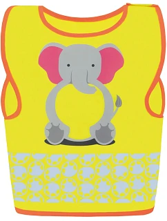 Korntex FUN Detská bezpečnostná vesta 76.FUNY hi vis yellow/elephant
