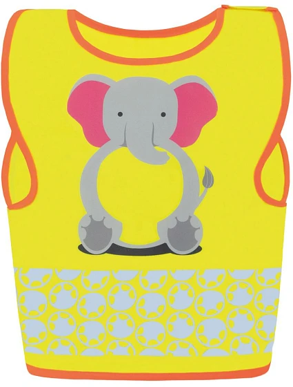Korntex FUN Detská bezpečnostná vesta 76.FUNY hi vis yellow/elephant Korntex FUN Detská bezpečnostná vesta 76.FUNY hi vis yellow/elephant